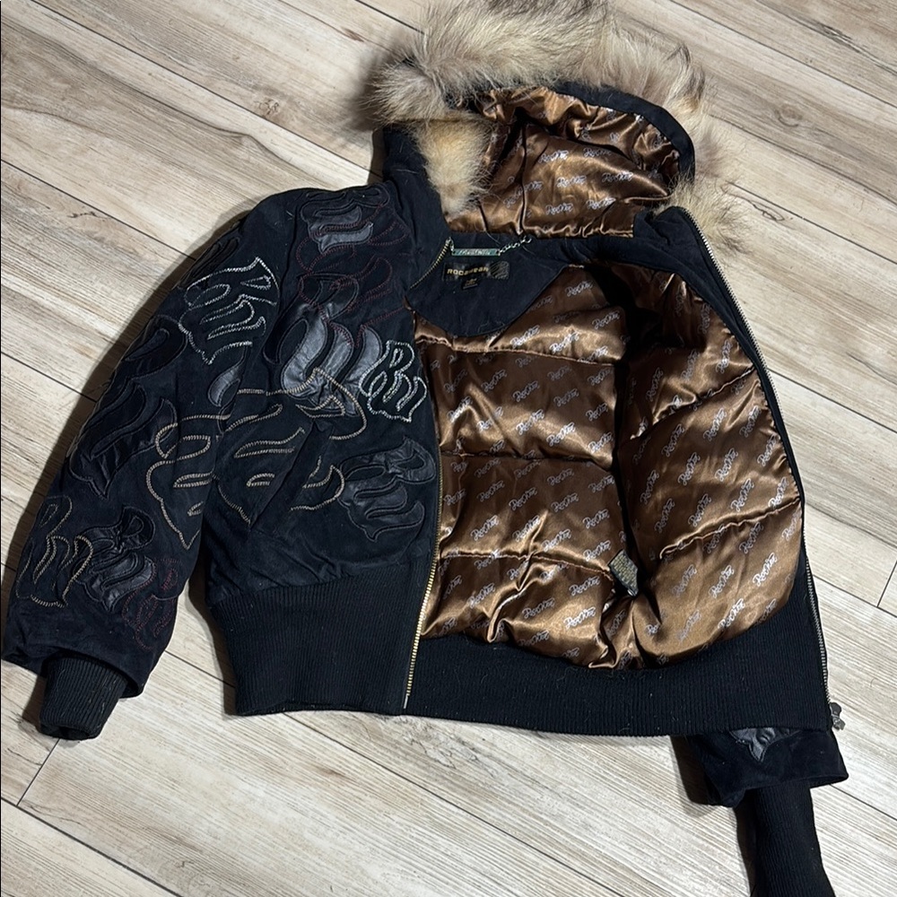 Rocawear Black Jacket with Gold Accents